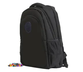 PIXIE CREW Studentský batoh černý s malým panelem / od 6 let