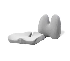 Powerton Set bederní opěrky a podsedáku šedá / ergonomický / paměťová pěna
