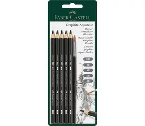 FABER-CASTELL Graphite Aquarelle Grafitová tužka - blistr 5 ks a štěteček