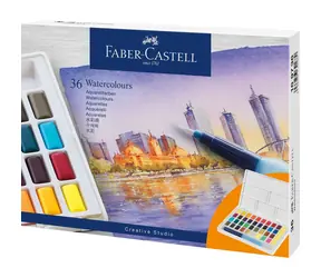 FABER-CASTELL Akvarelové barvy - plastová paleta 36 ks