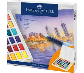 FABER-CASTELL Akvarelové barvy - plastová paleta 48 ks