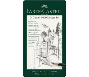 FABER-CASTELL Castell 9000 Design Set Grafitová tužka - plechová krabička 12 ks