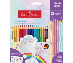FABER-CASTELL Colour Grip Unicorn - Pastelky - papírová krabička 18+6 ks