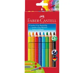 FABER-CASTELL Jumbo Grip - Pastelky - papírová krabička 8+1+1 ks