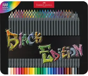 FABER-CASTELL Black Edition - Pastelky - plechová krabička 100 ks