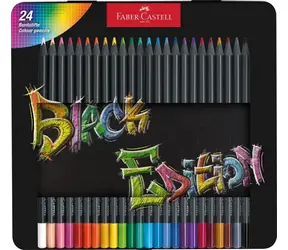 FABER-CASTELL Black Edition - Pastelky - plechová krabička 24 ks