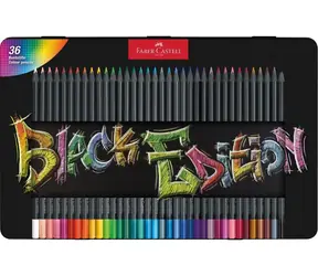 FABER-CASTELL Black Edition - Pastelky - plechová krabička 36 ks