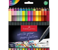 FABER-CASTELL Grip Finepen Popisovač - 0.4 mm plastové pouzdro 30 ks