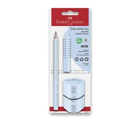 FABER-CASTELL Jumbo Grip 2001 B Grafitová tužka sky blue sada 1+2 ks