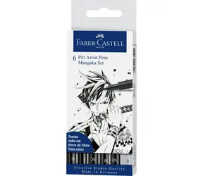 FABER-CASTELL Pitt Artist Pen Manga Popisovač - plastové pouzdro 6 ks