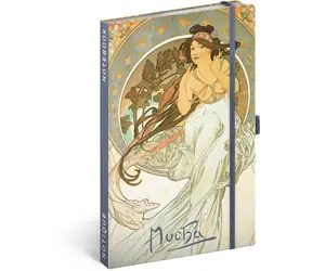 NOTIQUE Notes Alfons Mucha – Hudba, linkovaný, 13 x 21 cm