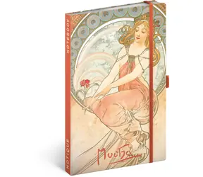 NOTIQUE Notes Alfons Mucha – Malířství, linkovaný, 13 x 21 cm
