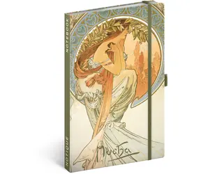 NOTIQUE Notes Alfons Mucha – Poezie, linkovaný, 13 x 21 cm