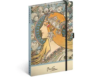 NOTIQUE Notes Alfons Mucha – Zodiak, tečkovaný, 13 x 21 cm
