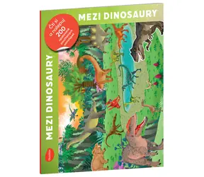 Čti a nalepuj – MEZI DINOSAURY, kniha se samolepkami