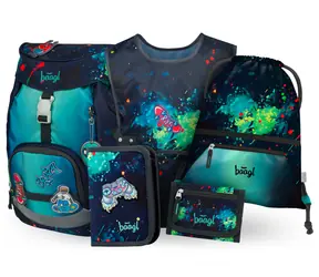 BAAGL SET 5 AIRY Chill: batoh, penál, sáček, zástěra, peněženka