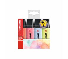 STABILO® BOSS ORIGINAL Pastel - 4 ks sada - korálově červená, třešňová, obláčkově modrá, limetková