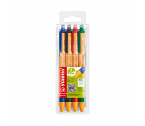 STABILO® pointball - 4 ks sada - modrá, černá, červená, zelená
