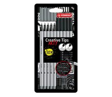 STABILO® Creative Tips - ARTY - 10 ks sada - černá, středně šedá