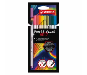 STABILO® Pen 68 brush - ARTY - 10 ks sada - 10 různých barev