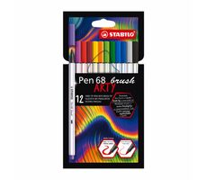 STABILO® Pen 68 brush - ARTY - 12 ks sada - 12 různých barev