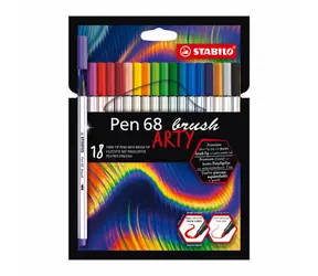 STABILO® Pen 68 brush - ARTY - 18 ks sada - 18 různých barev