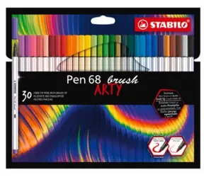 STABILO® Pen 68 brush - ARTY - 30 ks sada - 30 různých barev