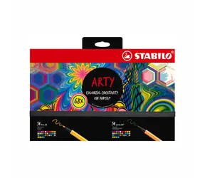 STABILO® ARTY - 68 ks sada - jemné linery a prémiové vláknové fixy