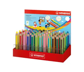 STABILO® woody 3 in 1 duo - dvoubarevná tuha - 48 ks displej