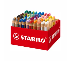 STABILO® woody 3 in 1 - 76 ks box se 4 ořezávátky - 24 různých barev