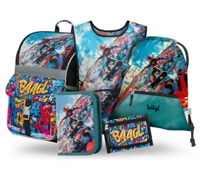 BAAGL SET 5 Zippy Skatepark: aktovka, penál, sáček, zástěra, peněženka
