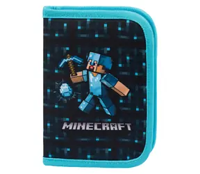 BAAGL Školní penál jednopatrový Minecraft Blue Axe
