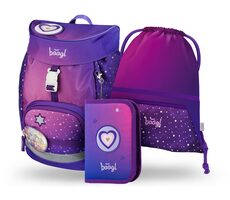 BAAGL SET 3 - Školní set AIRY Koně srdce: batoh / penál / sáček