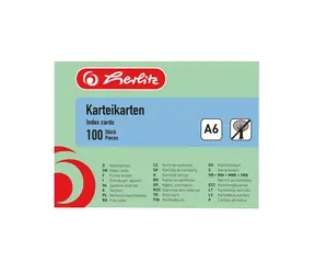 Herlitz Linkované kartičky A6 / 100 ks / zelená