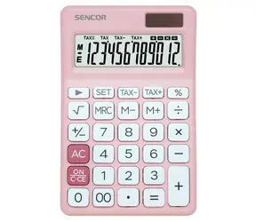 SENCOR SEC 381 TAX růžová / Stolní kalkulačka / dvanáctimístná