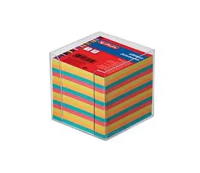 Herlitz Krabička na poznámky 9 x 9 x 9 cm / 650 listů čtyřbarevná / průhledná
