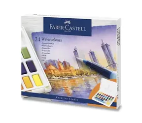 FABER-CASTELL Akvarelové barvy s paletkou / 24ks