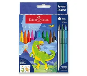 FABER-CASTELL Sada Fixů Dino se samolepkami / 13ks