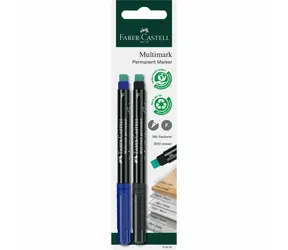 FABER-CASTELL Permanentní popisovač / 2ks / černá-modrá