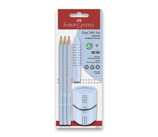 FABER-CASTELL Grafitové tužky s ořezávátkem a gumou / tvrdost B / 5ks / modrá