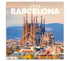 NOTIQUE Poznámkový kalendář Barcelona 2026 - Západní / 30 x 30 cm