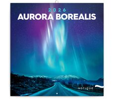 NOTIQUE Poznámkový kalendář Polární záře 2026 - Západní / 30 x 30 cm