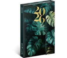 NOTIQUE Týdenní magnetický diář Monstera 2026, 11 x 16 cm