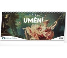 NOTIQUE Stolní kalendář Umění 2026 – 14denní, 33 x 14,5 cm