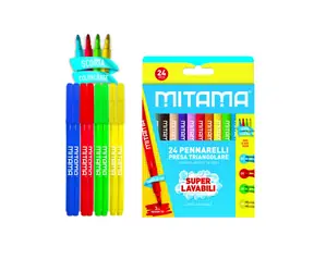MITAMA Barevné fixy pratelné s 3mm hrotem (24ks)