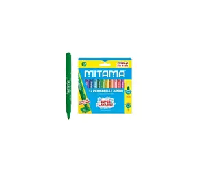 MITAMA Barevné fixy pratelné JUMBO s hrotem 5mm (12ks)