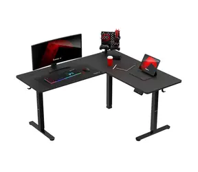 Huzaro Hero 9.5 černá / Pracovní elektrický rohový stůl / výška 72-118 cm