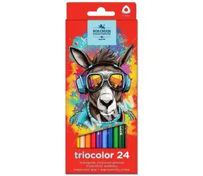 KOH-I-NOOR Trojhranné pastelky Triocolor 24ks Osel