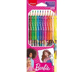 MAPED Pastelky Barbie 12ks / trojhranné
