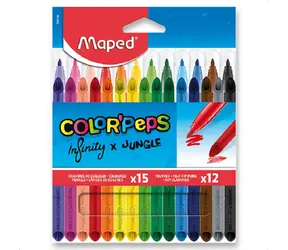 MAPED Pastelky Color'Peps Infinity 15 ks + Fixy Color'Peps Jungle 12 ks